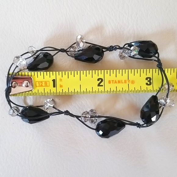 Vintage Glass And Crystal Beaded Stretch Bracelet - Picture 5 of 12